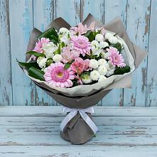 Букет цветов из:  Герберы, Альстромерии и Хризантемы в Видном