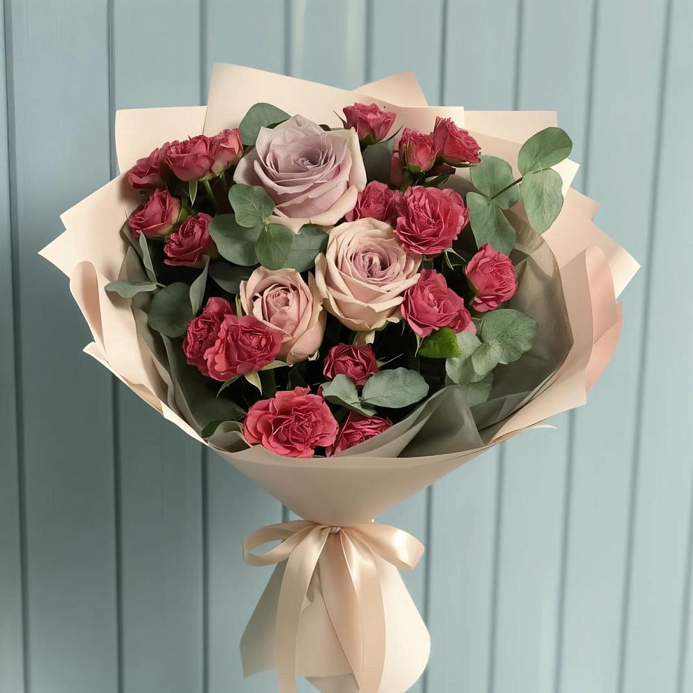 Букет цветов из: Гвоздики и Розы в Видном