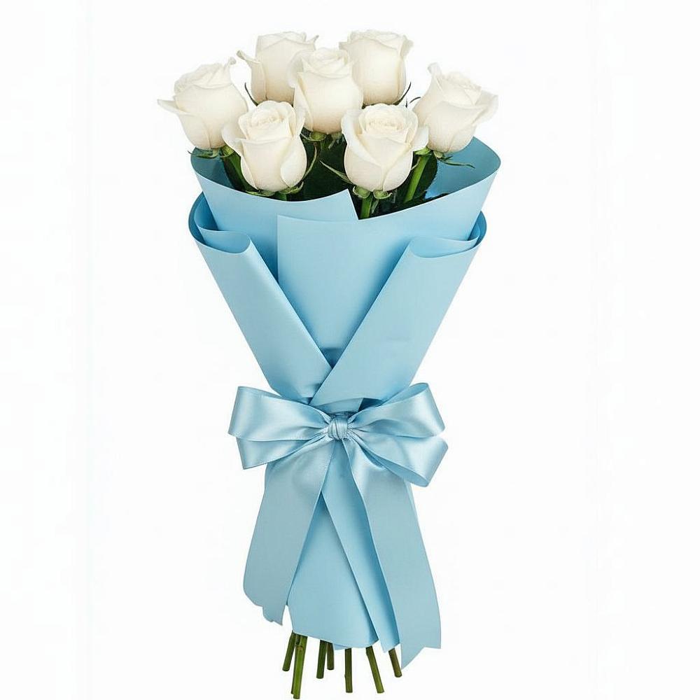 Букет 7 белых роз Проуд в Видном