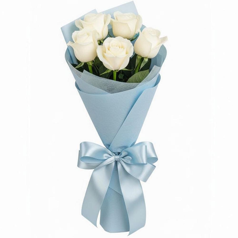 Букет 5 Белых роз Проуд в Видном