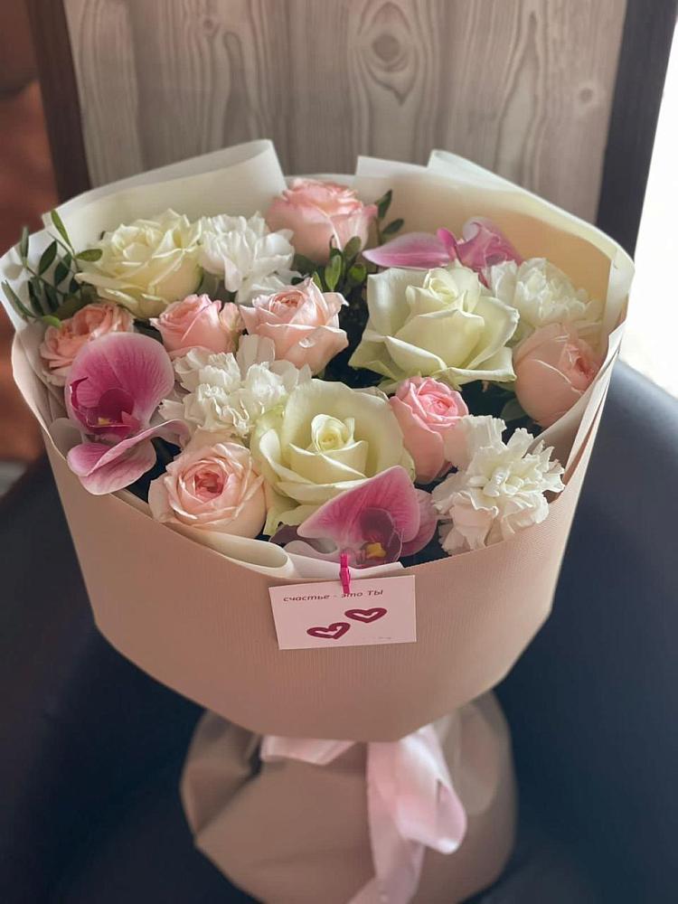 Букет цветов из: Орхидеи, Розы и Гвоздики в Видном