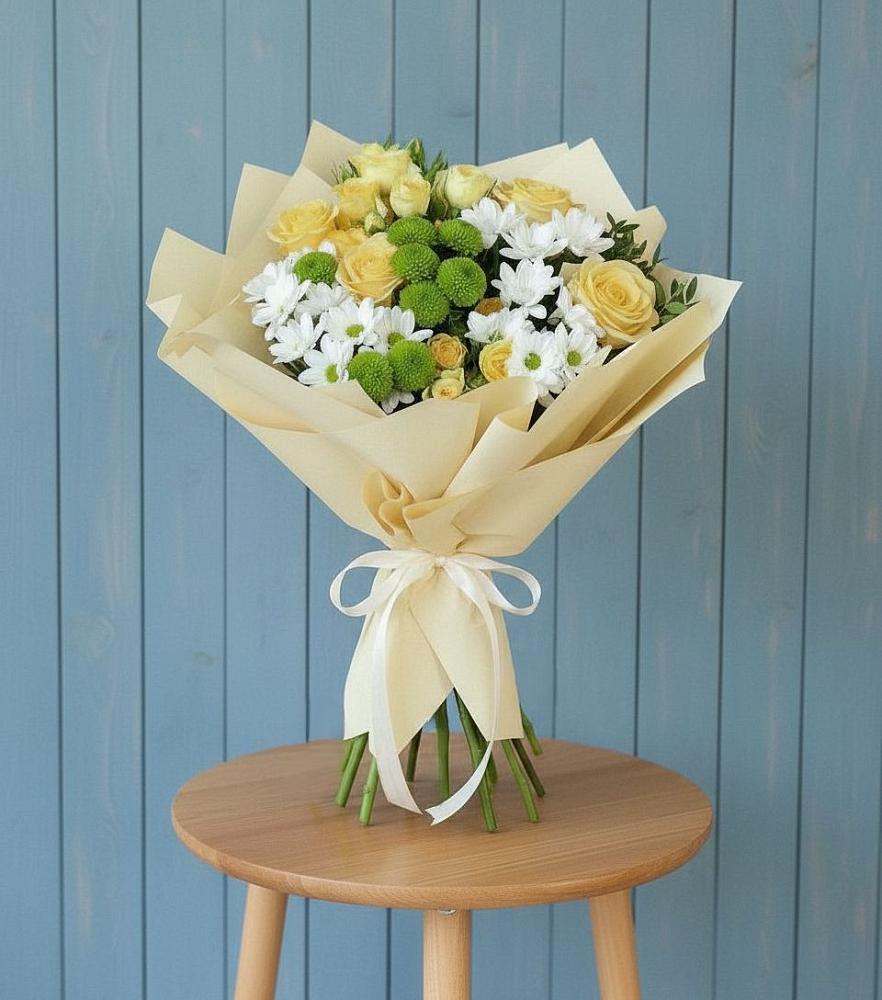 Букет цветов из: Хризантемы и Розы в Видном