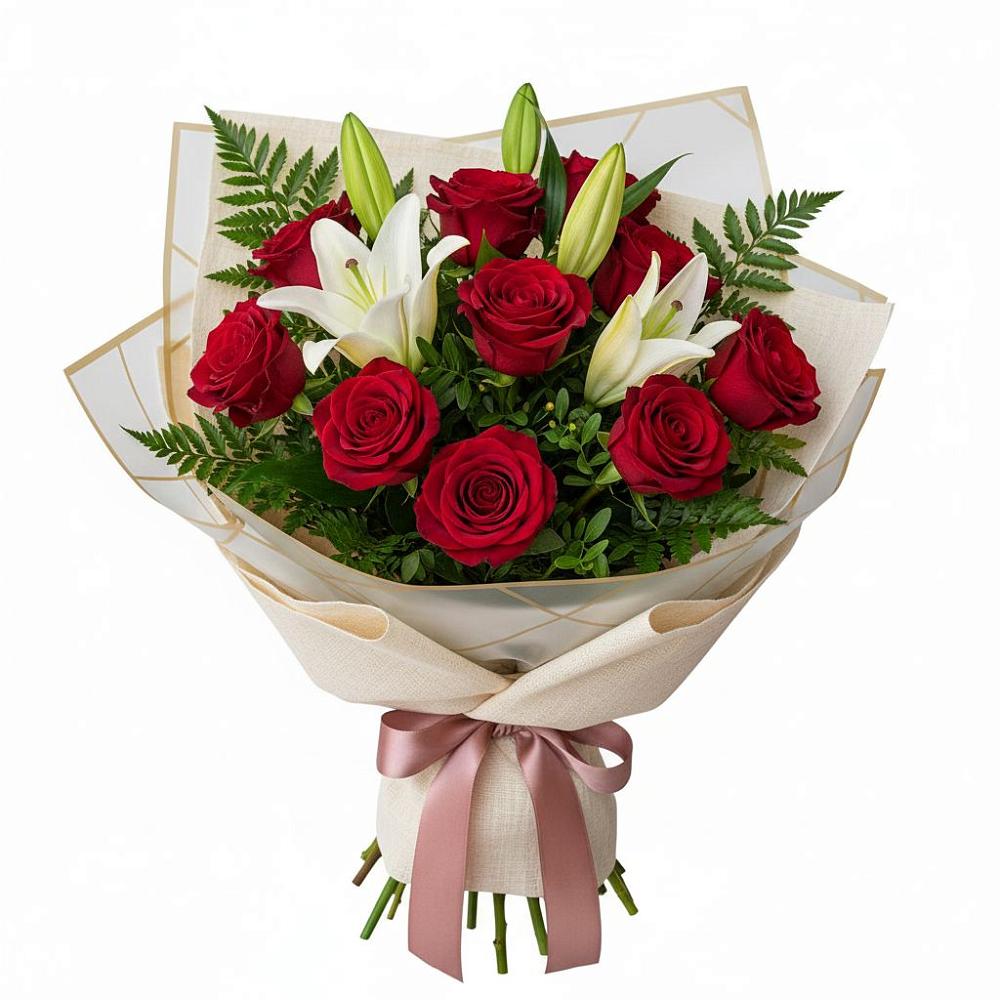 Букет цветов из: Лилии и Розы в Видном