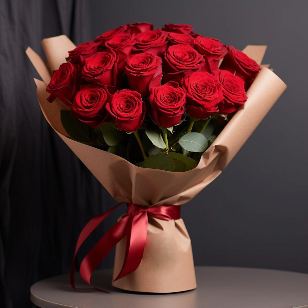 Букет 19 Красных роз Эдлесс Лав в Видном