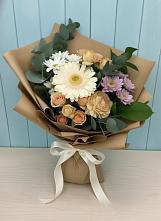 Букет цветов из:  Герберы и Хризантемы в Видном