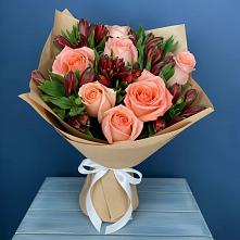 Букет цветов из:  Розы и Альстромерии в Видном