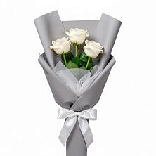 Букет 3 белые розы в Видном
