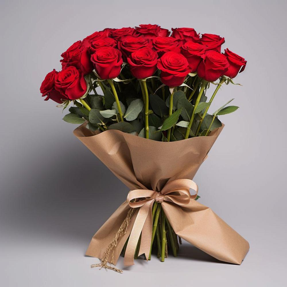 Букет 21 Красная роза Эдлесс Лав в Видном