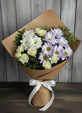 Букет цветов из:  Хризантемы и Розы в Видном