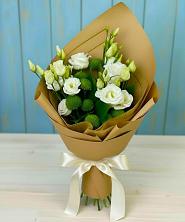 Букет цветов из:  Хризантемы и Лизиантусы в Видном