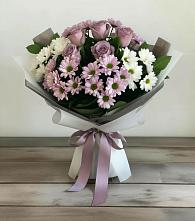 Букет цветов из:  Хризантемы и Розы в Видном