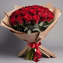 Букет 25 Красных роз Лотус в Видном