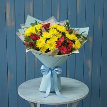 Букет цветов из:  Альстромерии и Хризантемы в Видном